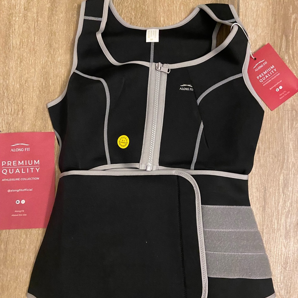 Neoprene waist trainer women. Sauna vest. Medium.